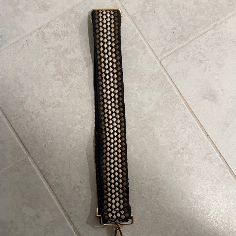 Black and Beige Woven Guitar Bag Strap